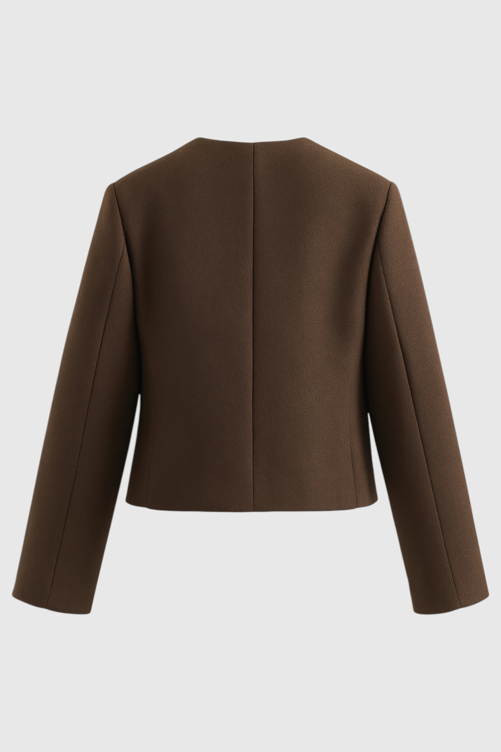 Victoria | Chic Dark Brown Short Jacket with Tailored Fit - Lumina
