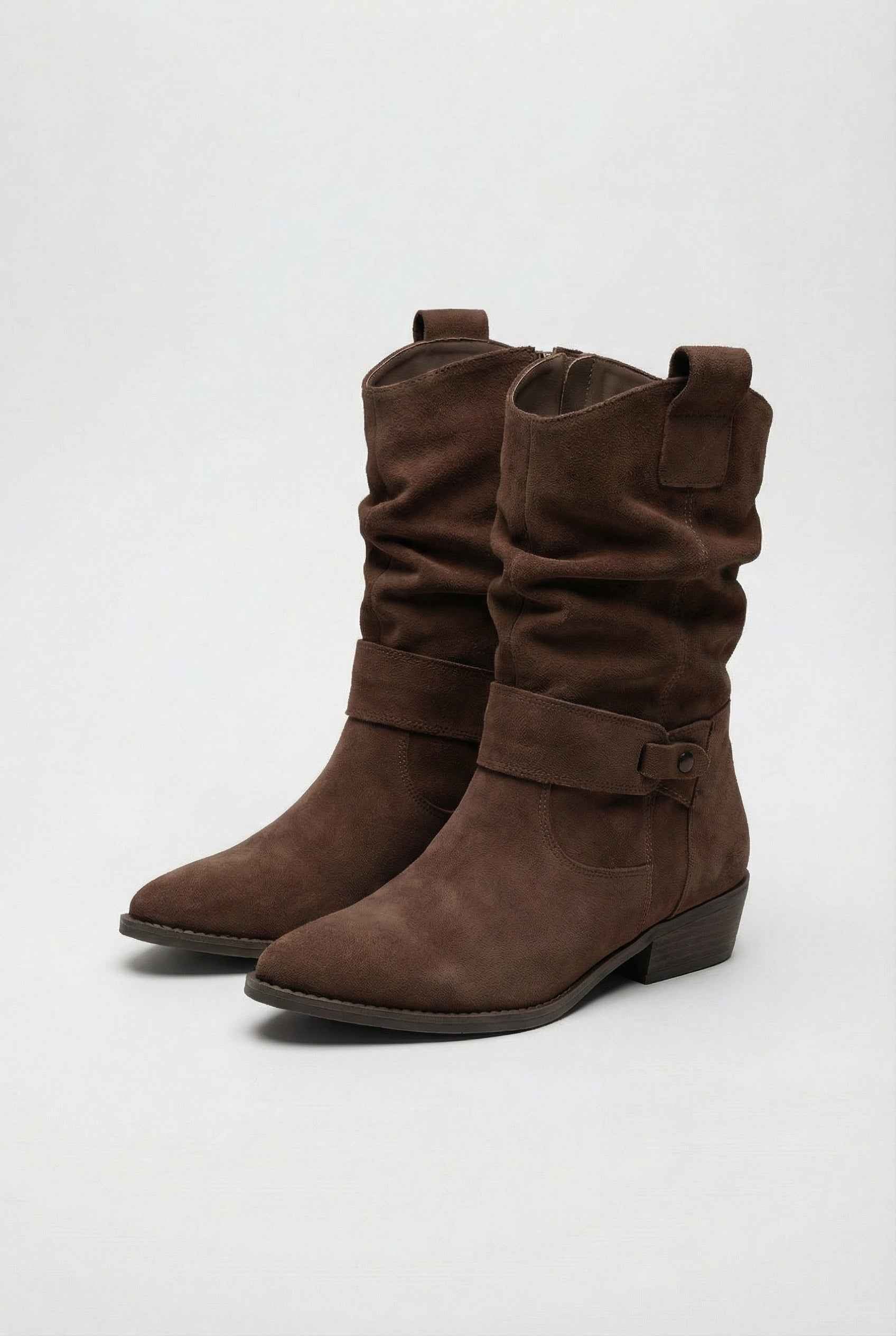 Victoria | Chic Dark Brown Suede Ankle Boots with Warm Lining - Lumina