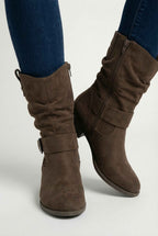 Victoria | Chic Dark Brown Suede Ankle Boots with Warm Lining - Lumina