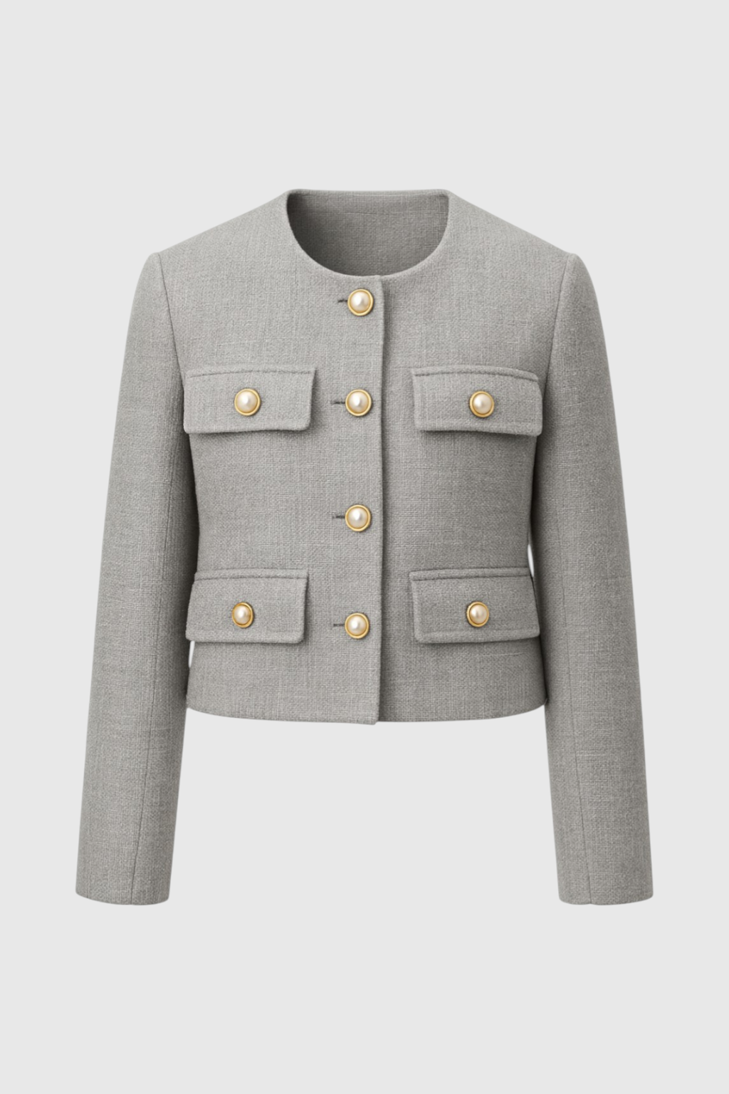 Victoria | Chic Gray Short Jacket with Versatile Style - Lumina