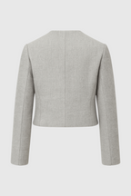 Victoria | Chic Gray Short Jacket with Versatile Style - Lumina