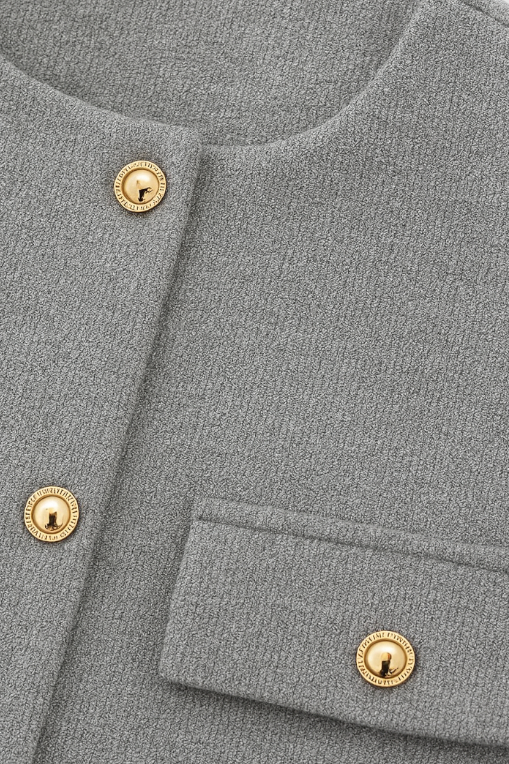 Victoria | Chic Gray Short Jacket with Versatile Style - Lumina