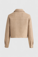 Victoria | Chic Khaki Women's Windbreaker Jacket with Lapel Collar - Lumina