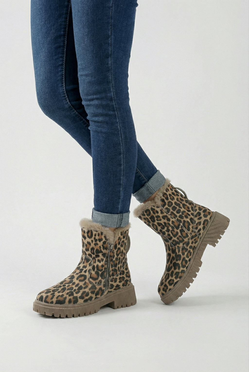 Victoria | Chic Leopard Ankle Boots with Cozy Lining - Lumina