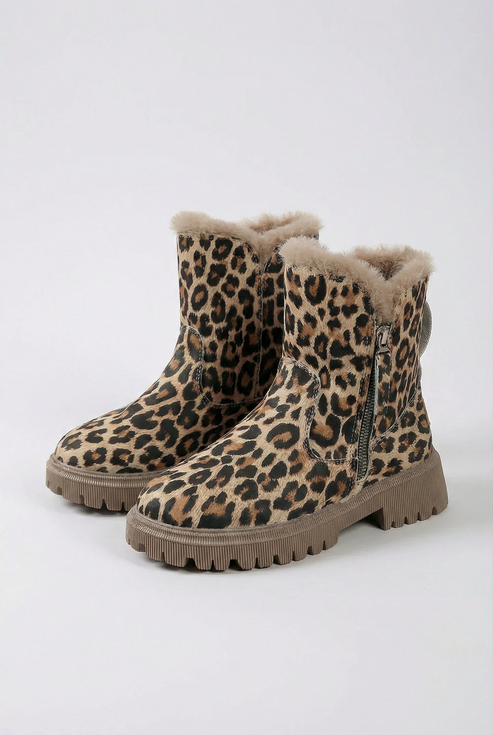 Victoria | Chic Leopard Ankle Boots with Cozy Lining - Lumina