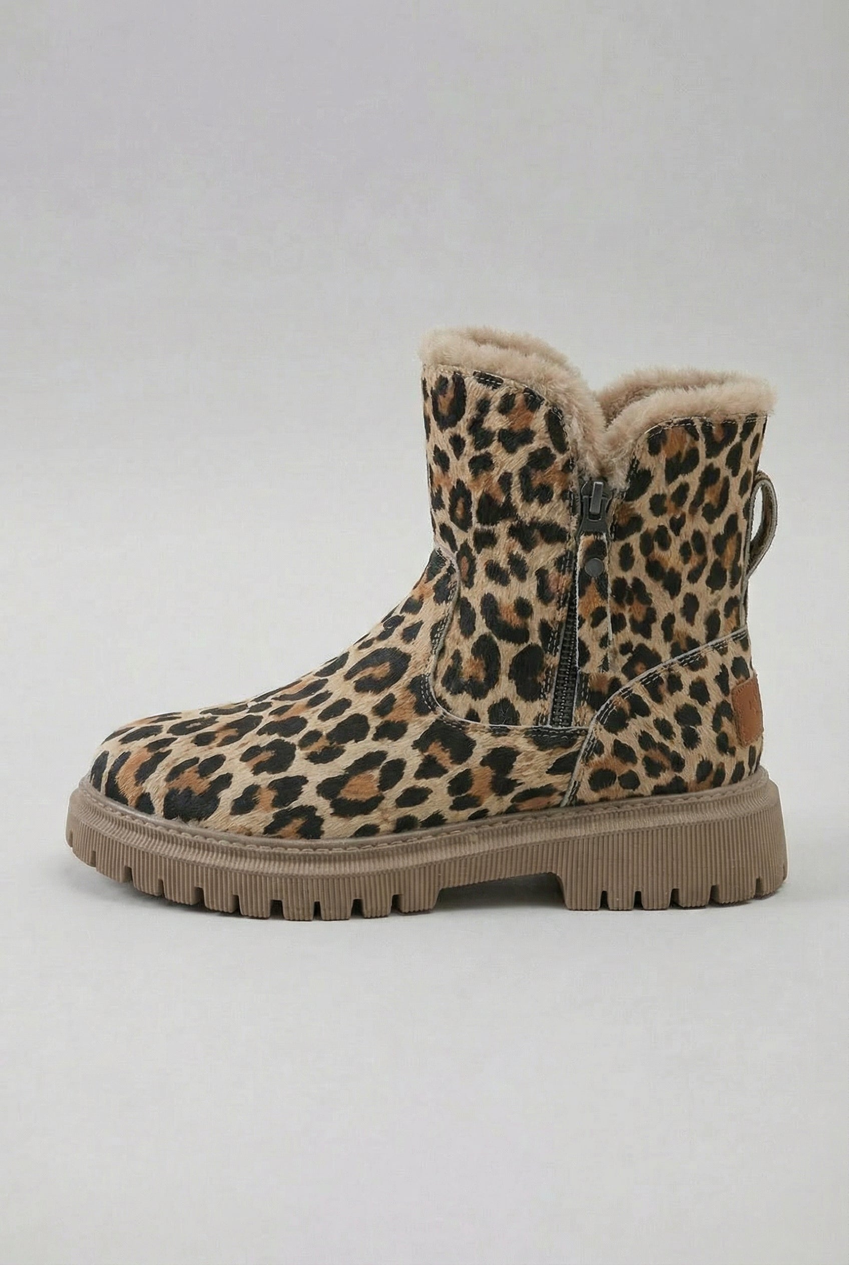 Victoria | Chic Leopard Ankle Boots with Cozy Lining - Lumina