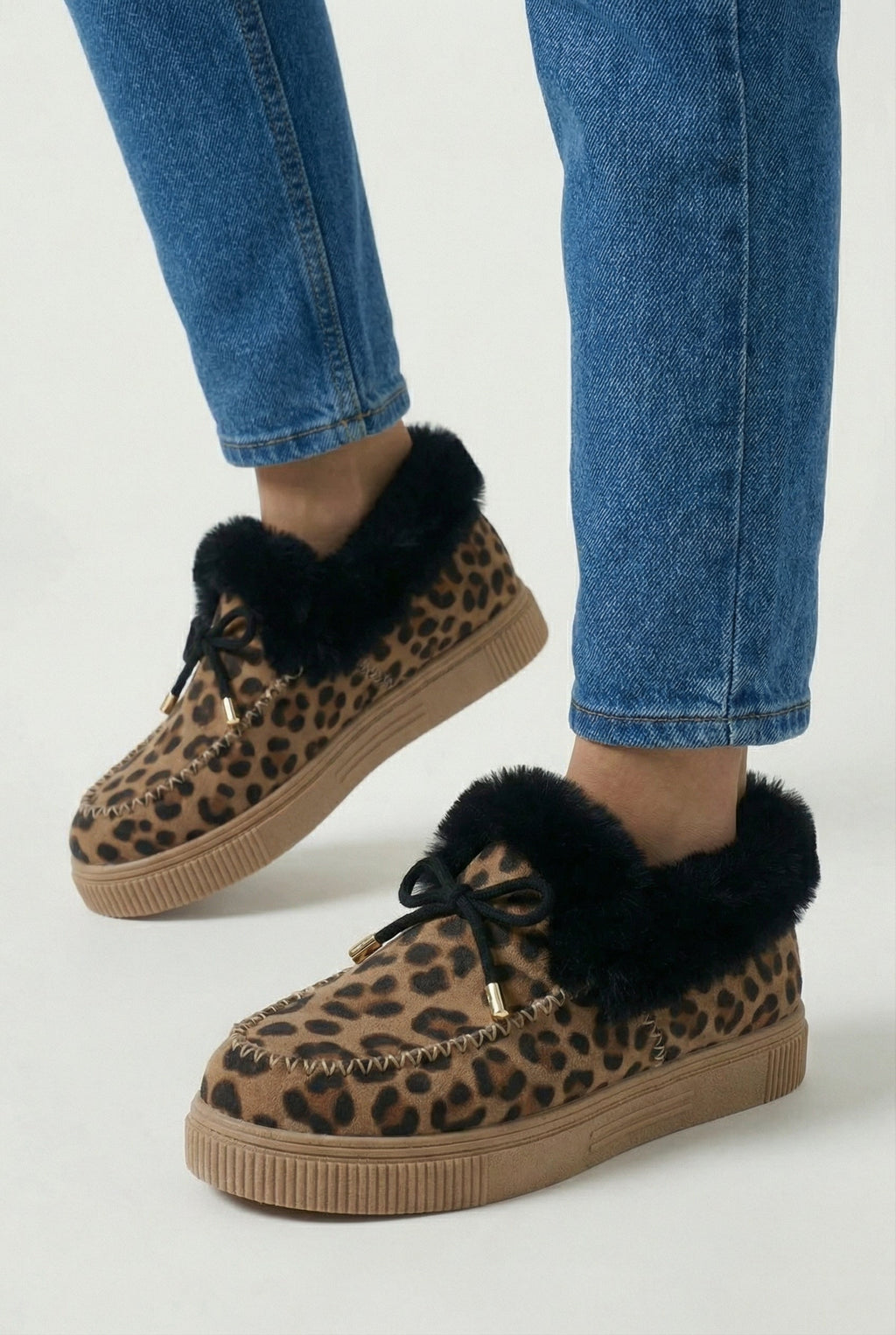 Victoria | Chic Leopard Print Ankle Boots with Cozy Lining - Lumina