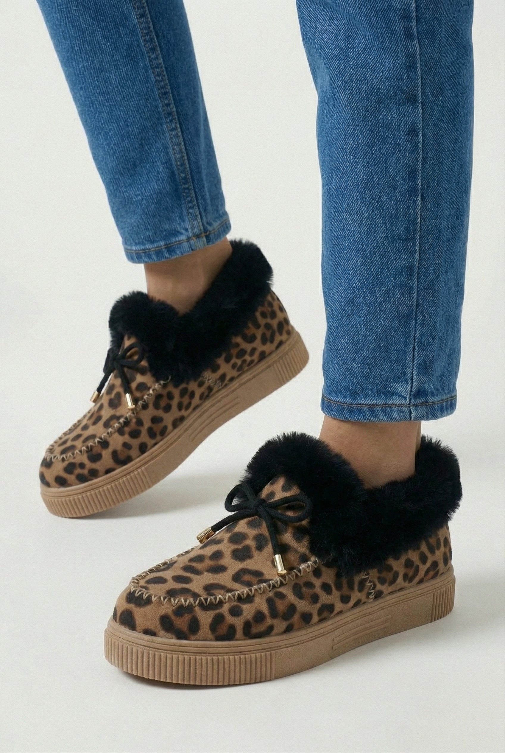 Victoria | Chic Leopard Print Ankle Boots with Cozy Lining - Lumina