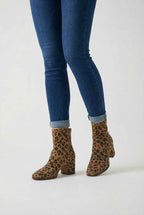 Victoria | Chic Leopard Print Ankle Boots with Retro Heel - Lumina