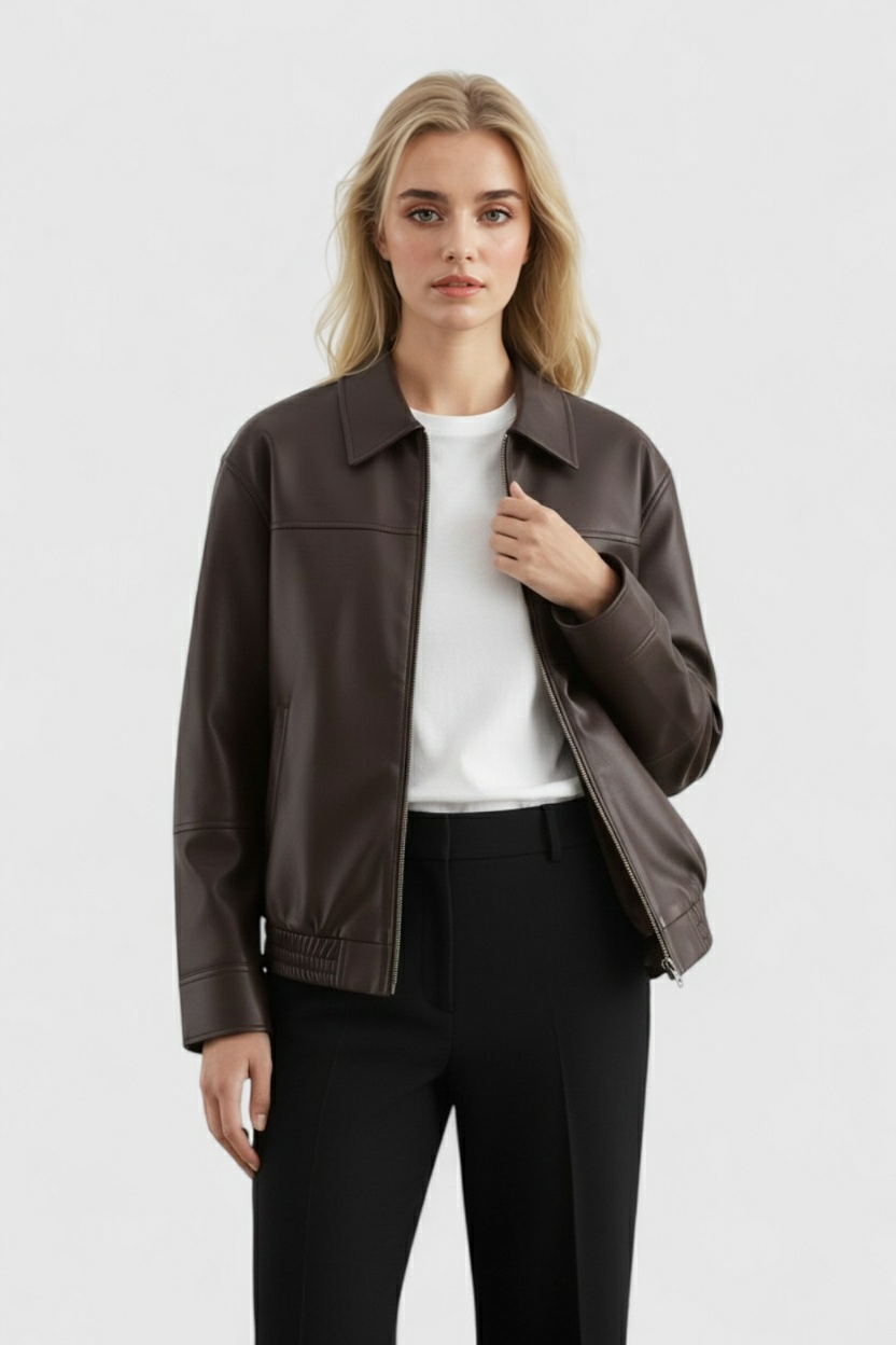 Victoria | Chic Loose Fit Aviator Jacket for Women - Lumina