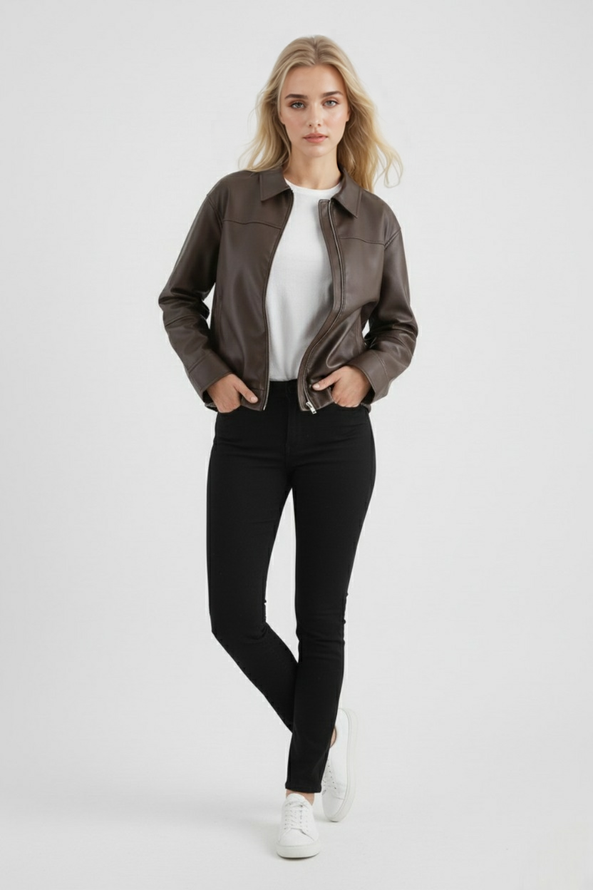 Victoria | Chic Loose Fit Aviator Jacket for Women - Lumina