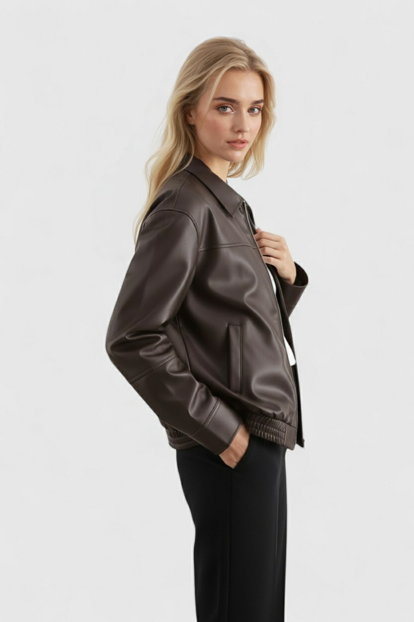 Victoria | Chic Loose Fit Aviator Jacket for Women - Lumina