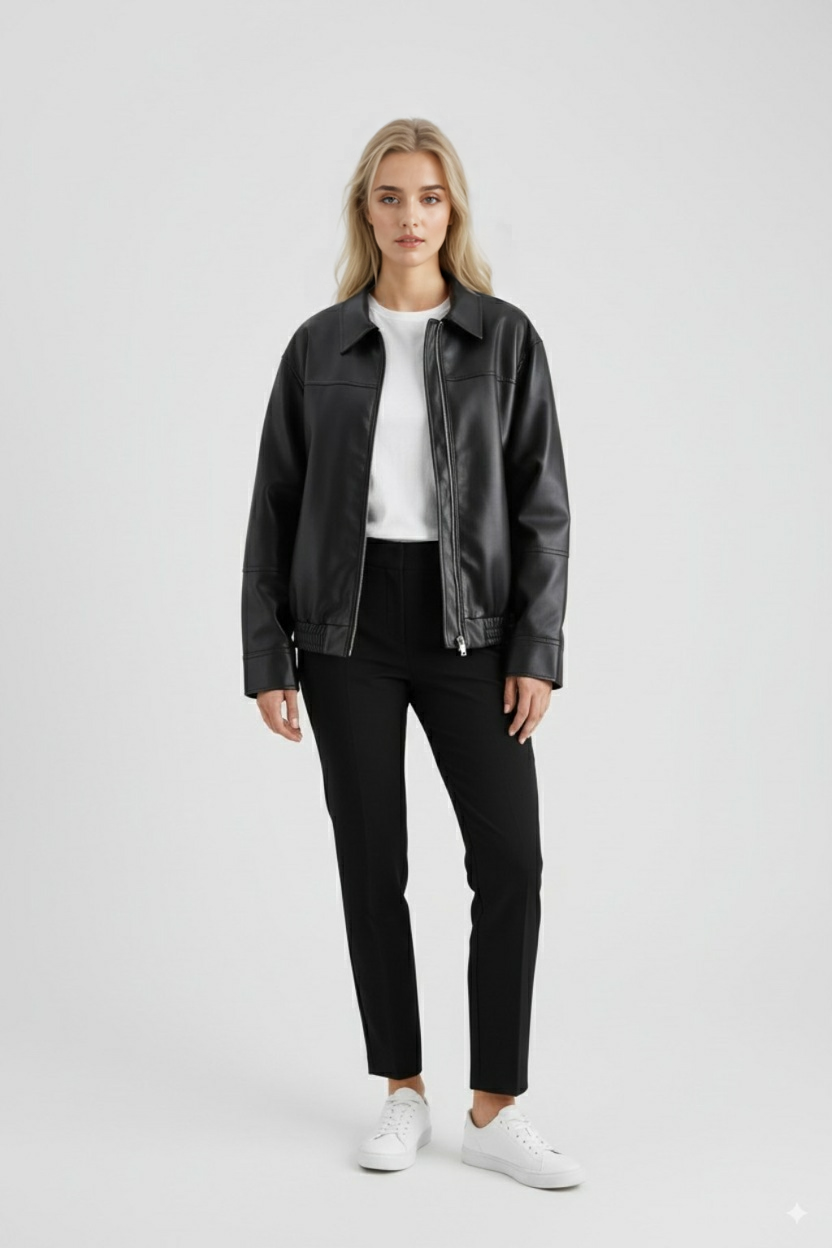 Victoria | Chic Loose Fit Aviator Jacket for Women - Lumina