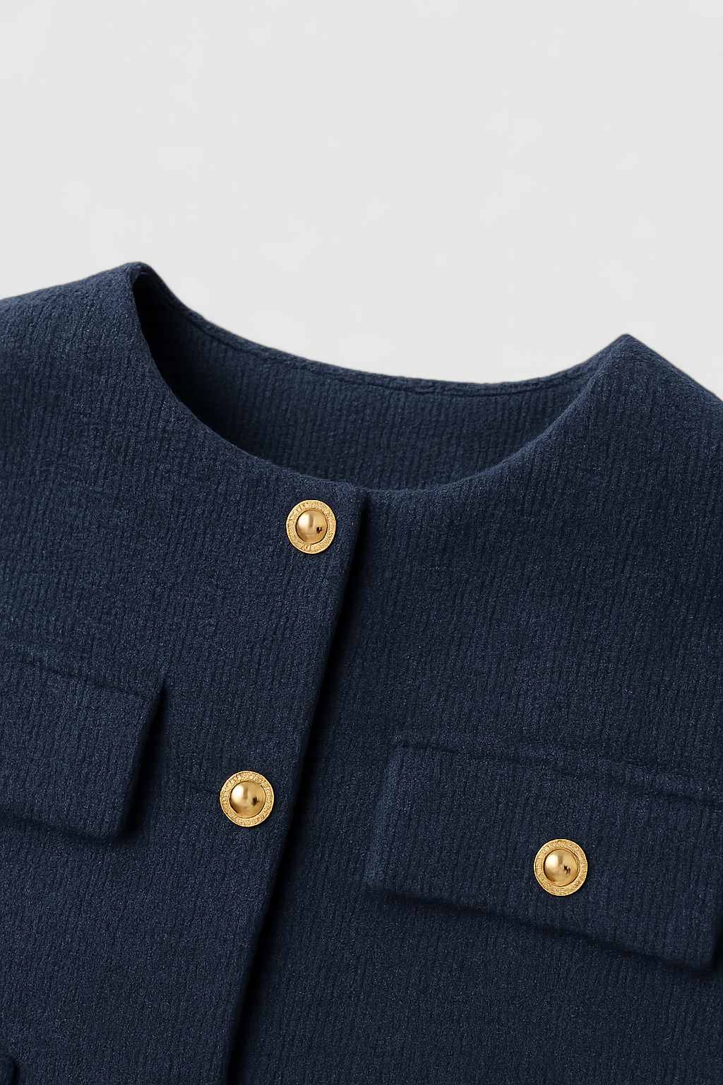 Victoria | Chic Navy Short Jacket with Modern Silhouette - Lumina