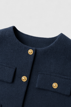 Victoria | Chic Navy Short Jacket with Modern Silhouette - Lumina