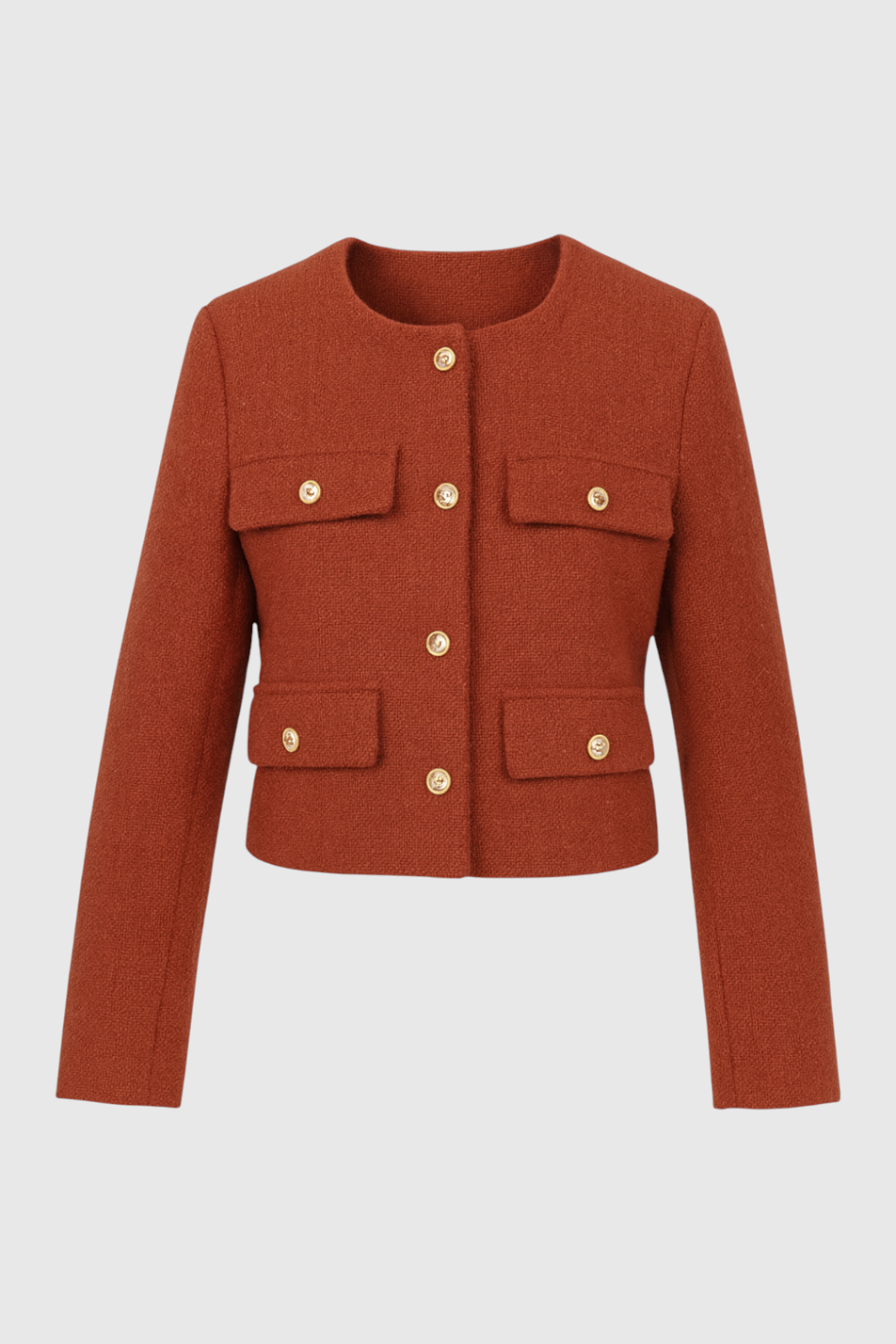 Victoria | Chic Orange-Red Short Jacket with Versatile Style - Lumina