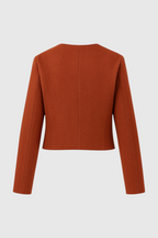 Victoria | Chic Orange-Red Short Jacket with Versatile Style - Lumina