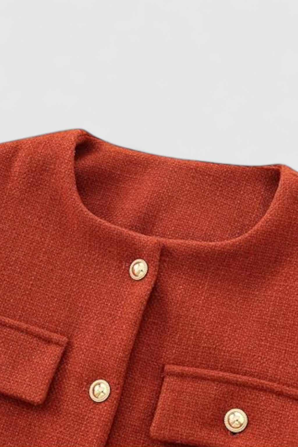 Victoria | Chic Orange-Red Short Jacket with Versatile Style - Lumina