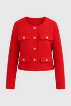 Victoria | Chic Red Short Jacket with Versatile Style - Lumina