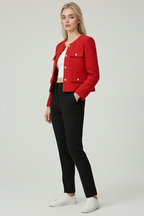 Victoria | Chic Red Short Jacket with Versatile Style - Lumina