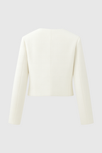 Victoria | Chic Tailored White Short Jacket with Versatile Style - Lumina