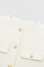 Victoria | Chic Tailored White Short Jacket with Versatile Style - Lumina