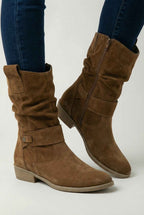 Victoria | Chic Tan Retro Suede Ankle Boots for Women with Sturdy Sole - Lumina