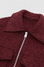 Victoria | Chic White Zip-Up Jacket with Vintage Lapel - Lumina