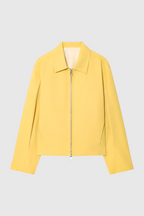 Victoria | Chic Yellow Casual Bomber Jacket with Zipper - Lumina