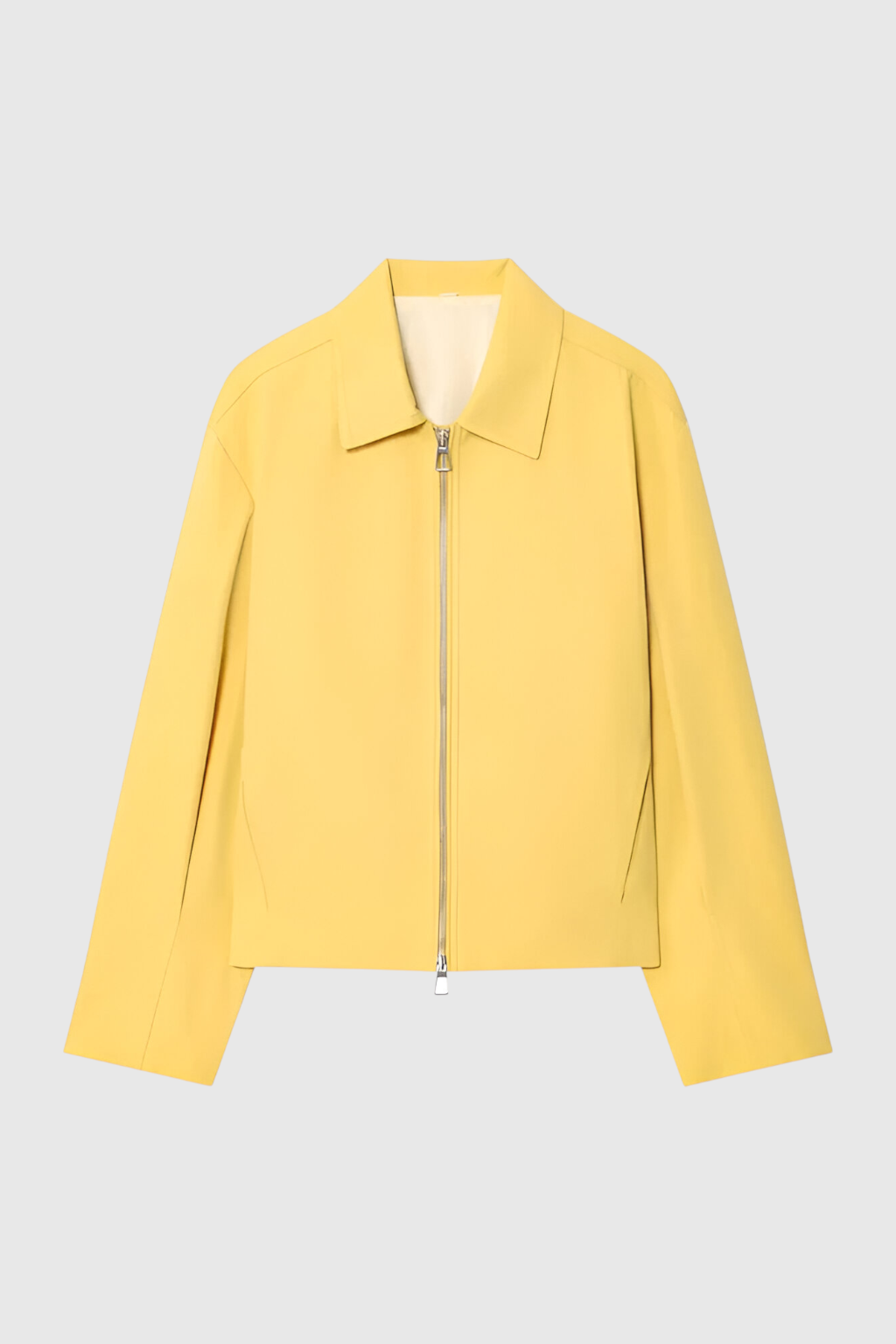 Victoria | Chic Yellow Casual Bomber Jacket with Zipper - Lumina