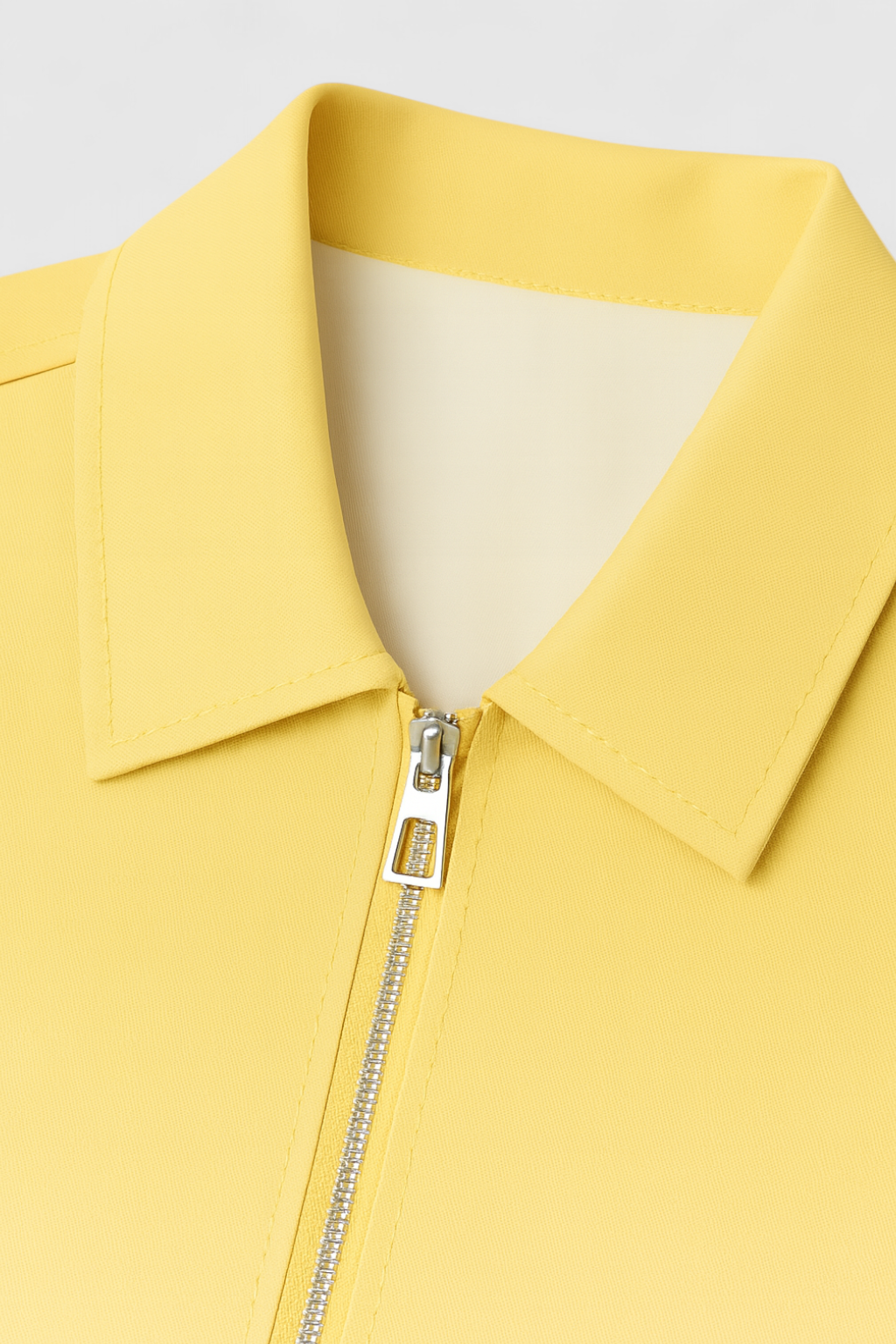 Victoria | Chic Yellow Casual Bomber Jacket with Zipper - Lumina