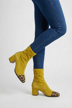 Victoria | Chic Yellow Mid Calf Boots for Women with Warm Lining - Lumina