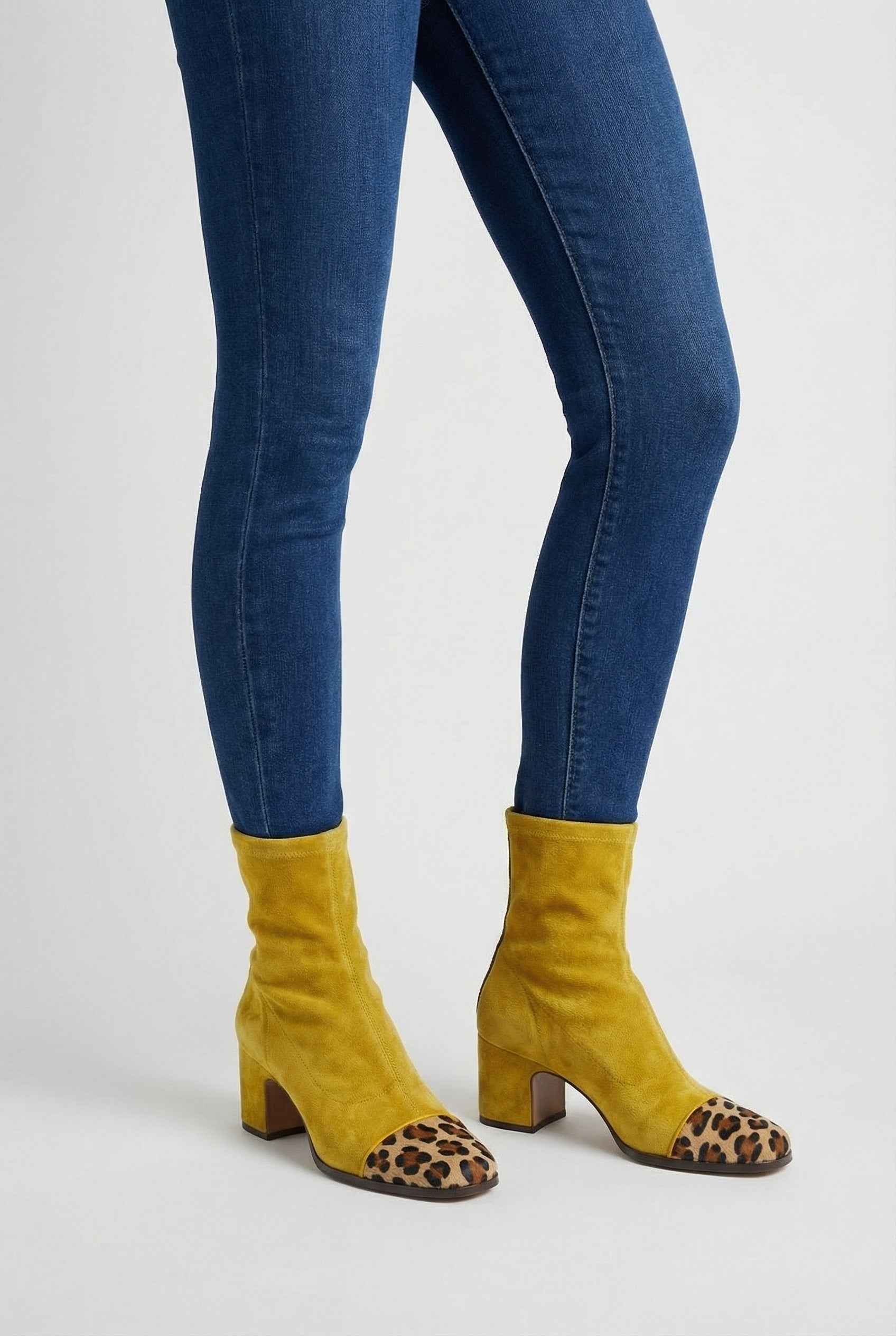 Victoria | Chic Yellow Mid Calf Boots for Women with Warm Lining - Lumina