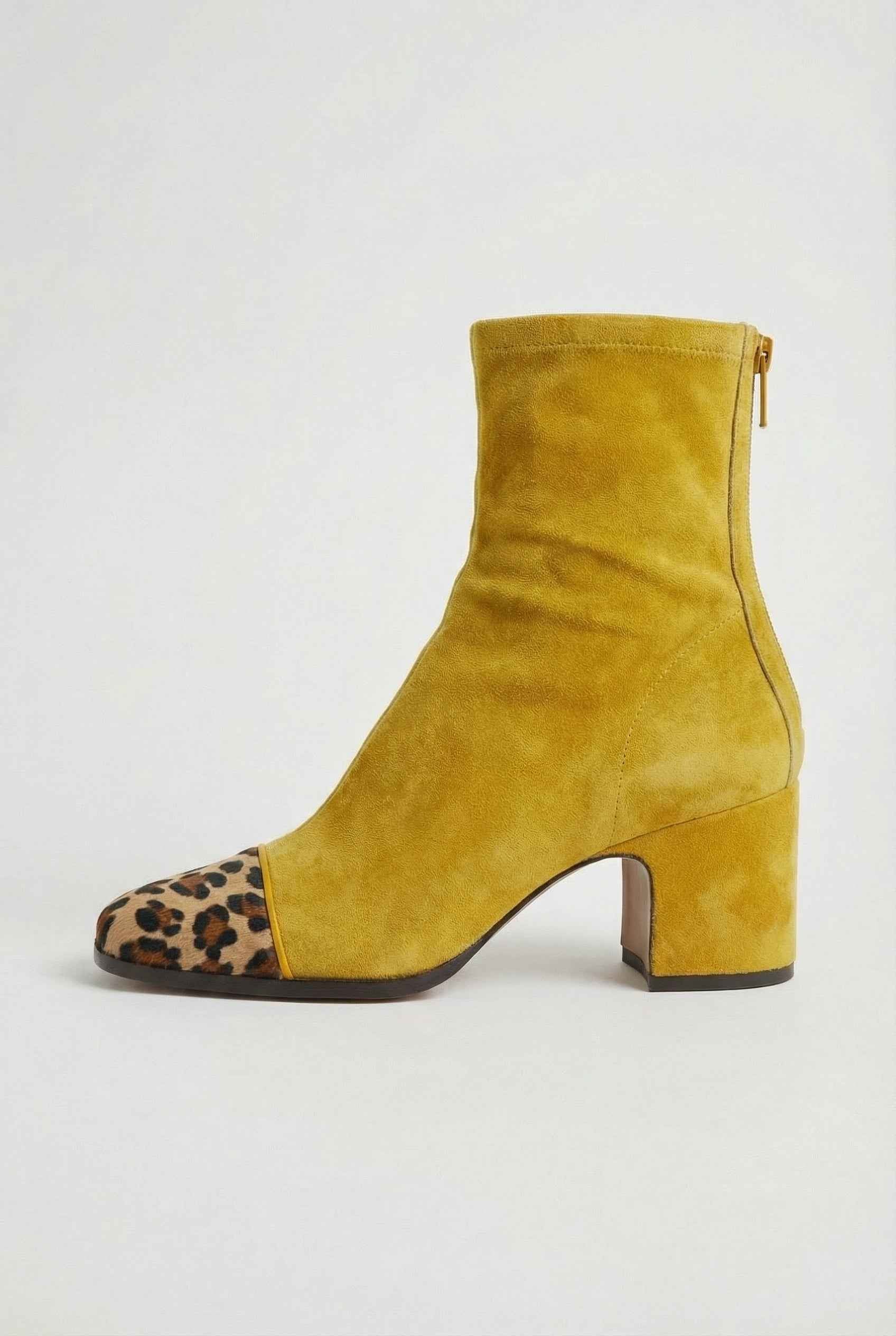 Victoria | Chic Yellow Mid Calf Boots for Women with Warm Lining - Lumina