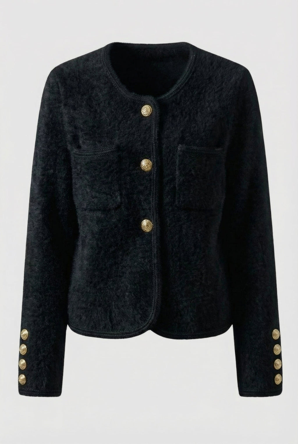Victoria | Cozy Black Long Cardigan Sweater with Open Front Design - Lumina