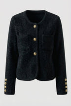 Victoria | Cozy Black Long Cardigan Sweater with Open Front Design - Lumina