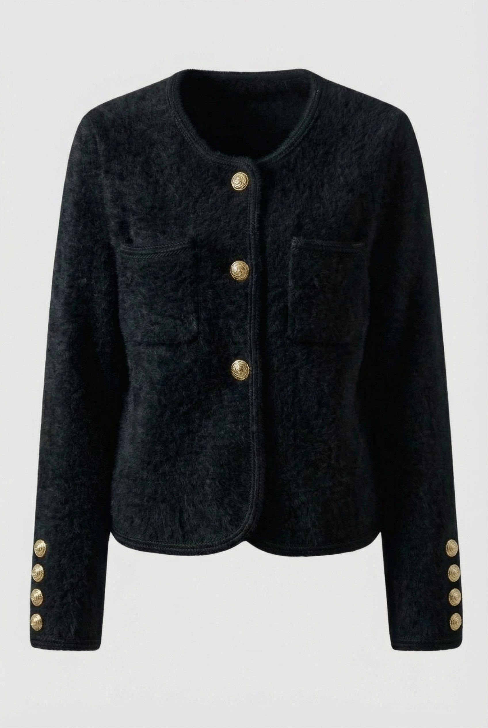 Victoria | Cozy Black Long Cardigan Sweater with Open Front Design - Lumina