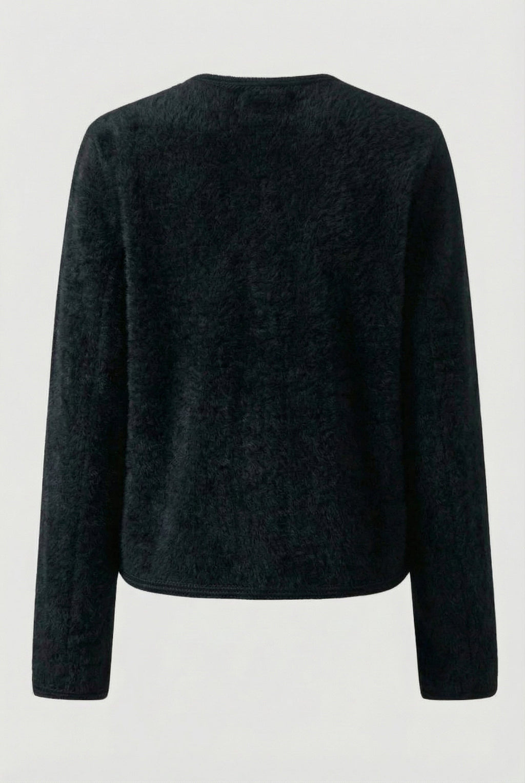 Victoria | Cozy Black Long Cardigan Sweater with Open Front Design - Lumina