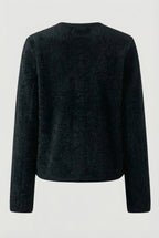 Victoria | Cozy Black Long Cardigan Sweater with Open Front Design - Lumina