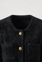 Victoria | Cozy Black Long Cardigan Sweater with Open Front Design - Lumina