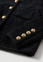 Victoria | Cozy Black Long Cardigan Sweater with Open Front Design - Lumina