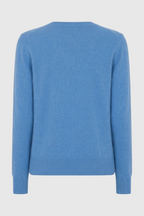 Victoria | Cozy Blue V-Neck Women's Sweater with Flattering Fit - Lumina