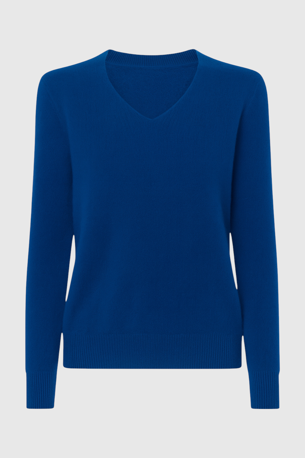 Victoria | Cozy Dark Blue V-Neck Sweater with Flattering Fit - Lumina