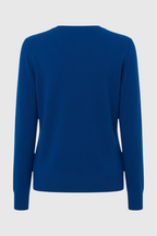 Victoria | Cozy Dark Blue V-Neck Sweater with Flattering Fit - Lumina