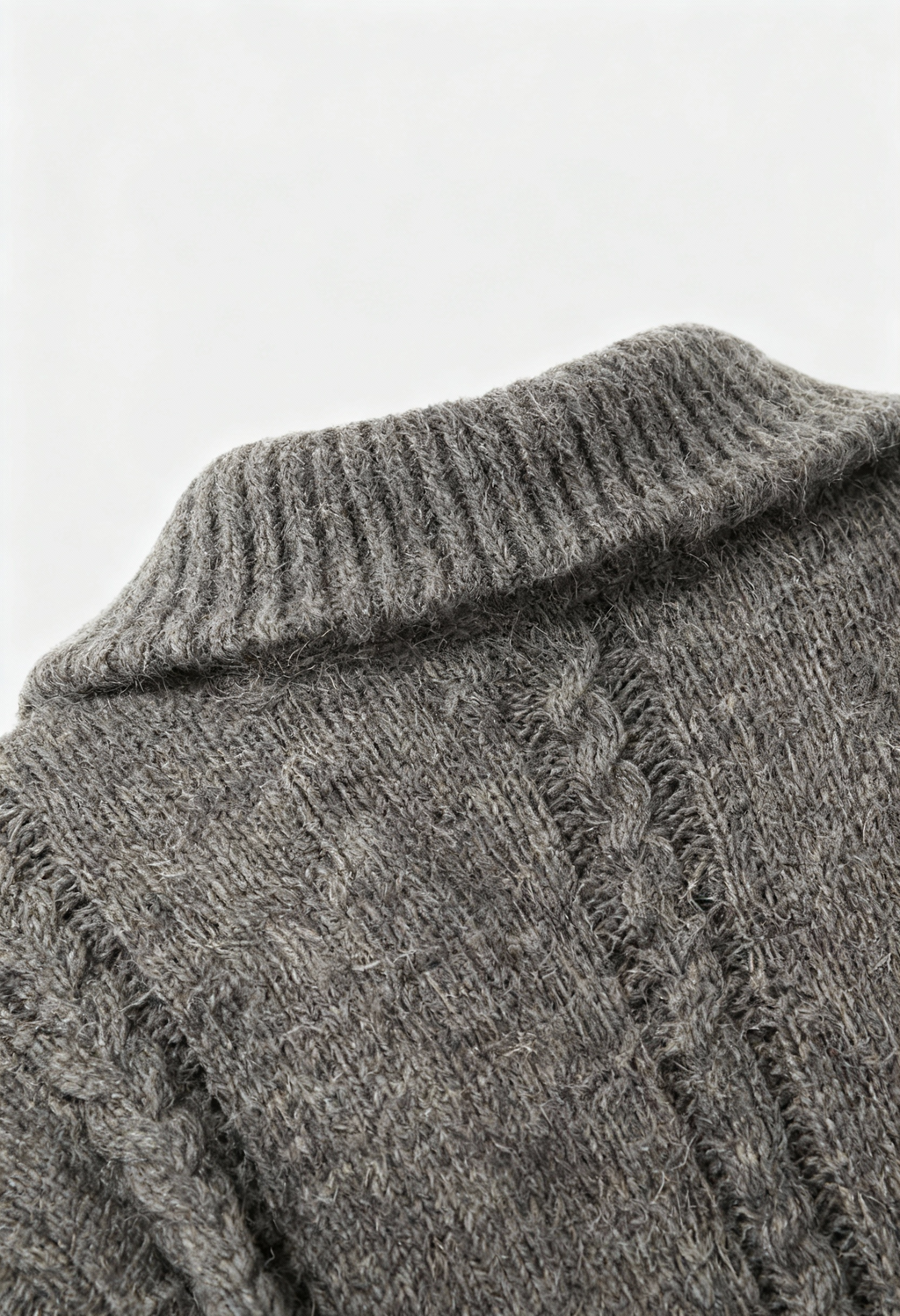 Victoria | Cozy Gray Cardigan Sweater with Zipper Detail - Lumina