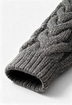 Victoria | Cozy Gray Cardigan Sweater with Zipper Detail - Lumina