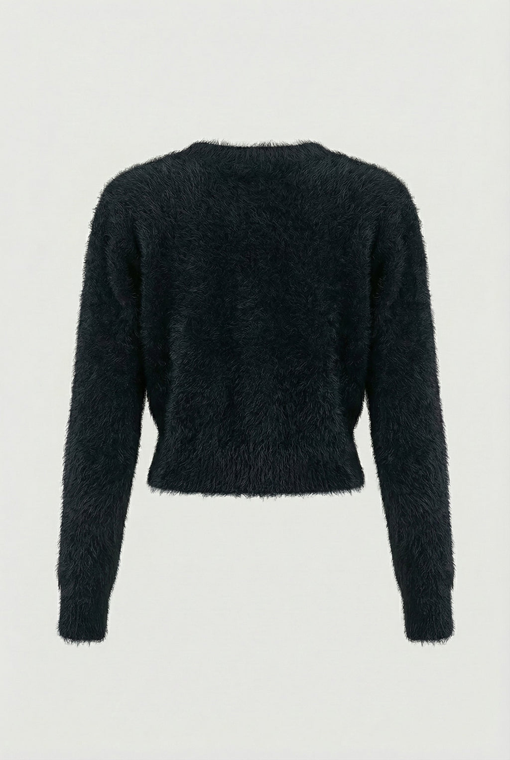 Victoria | Cozy Long Black Cardigan Sweater with Open Front Design - Lumina