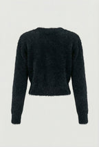 Victoria | Cozy Long Black Cardigan Sweater with Open Front Design - Lumina