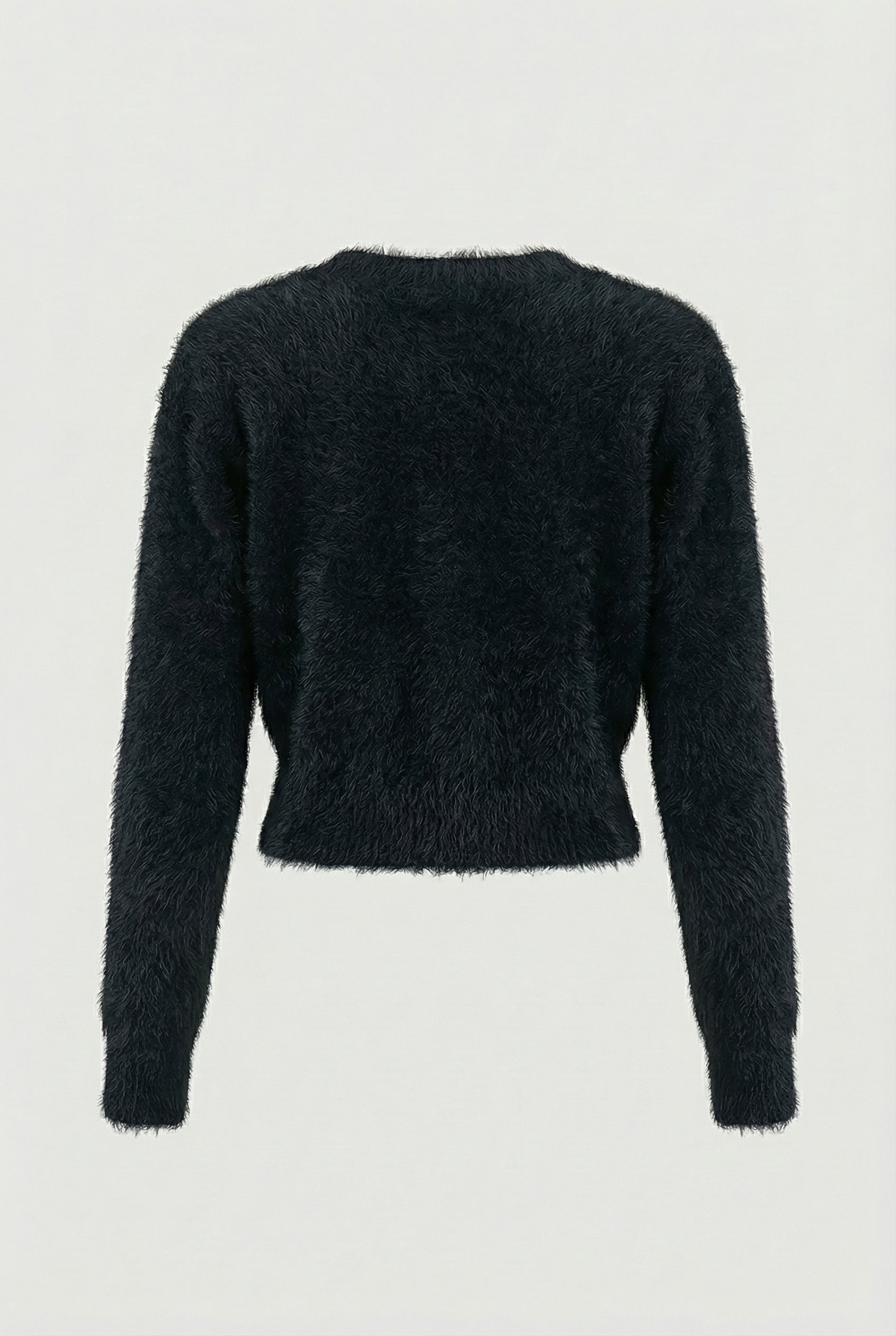Victoria | Cozy Long Black Cardigan Sweater with Open Front Design - Lumina