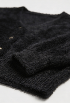 Victoria | Cozy Long Black Cardigan Sweater with Open Front Design - Lumina